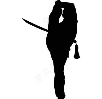 武术格斗剪影 武术剪影 格斗剪图片