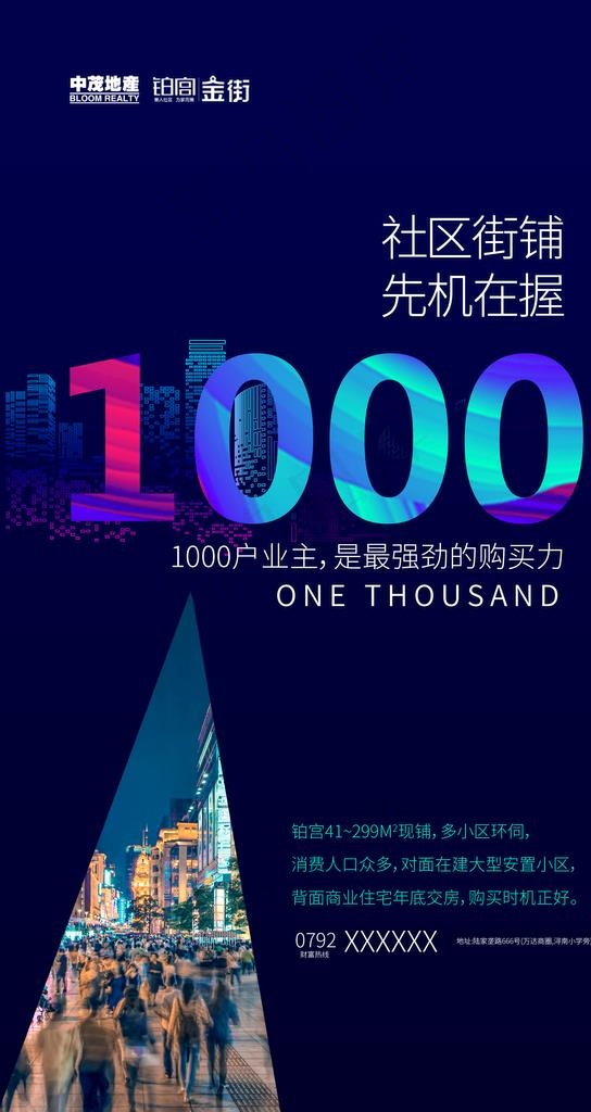 地产商铺投资手机微信朋友圈海报图片psd模版下载