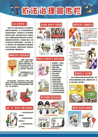 依法治国宣传栏图片
