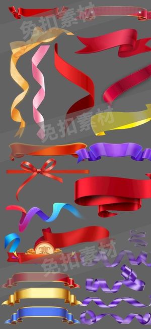 缎带绸带标题底图图片