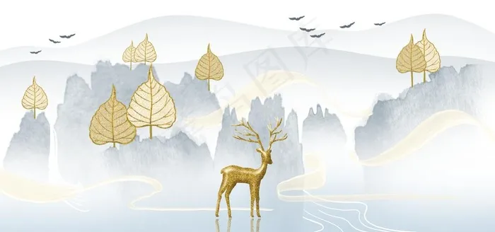 中式背景墙 中式背景素材 背景图片(14173X7087(DPI:150))psd模版下载