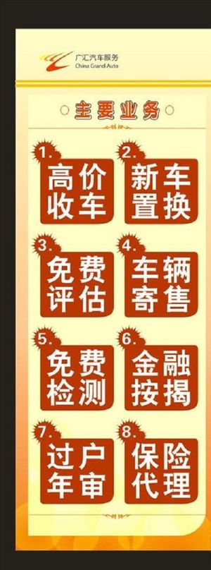 广汇二手车展架图片