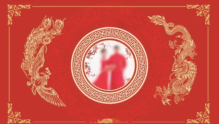 中式红色背景图片cdr矢量模版下载