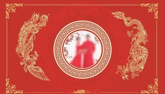 中式红色背景图片