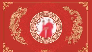 中式红色背景图片