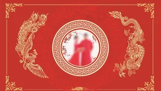 中式红色背景图片