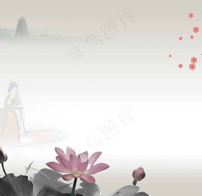 荷花背景图片
