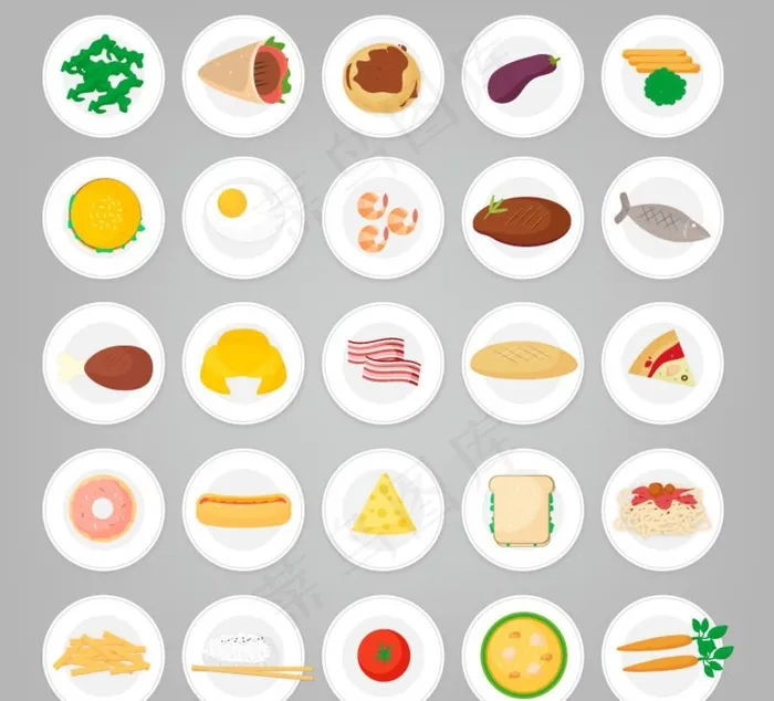 盘中食物图片ai矢量模版下载