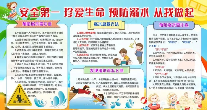 防溺水图片psd模版下载