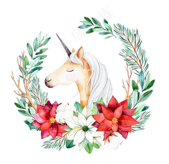 独角兽与花图片