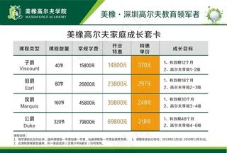 高尔夫价格表清单图片