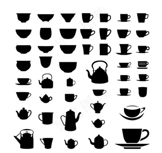 杯子剪影 茶杯剪影图片