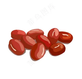 红豆手绘元素图片