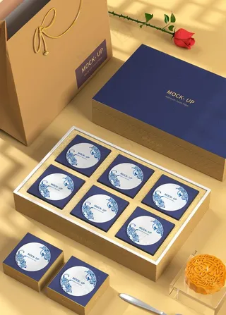 月饼礼盒样机图片