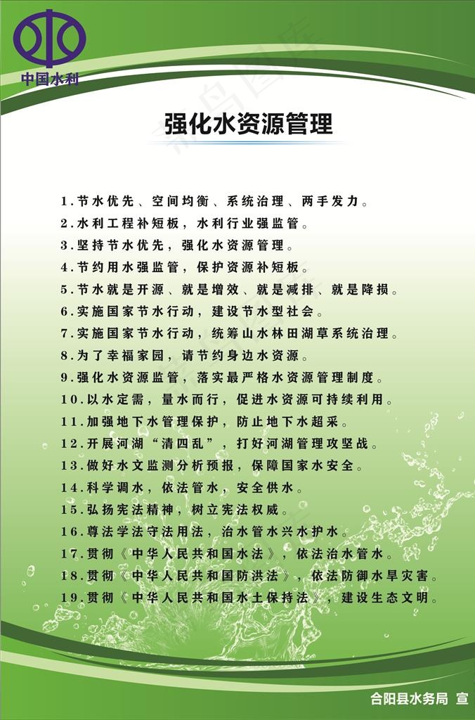 水务局宣传展板图片cdr矢量模版下载