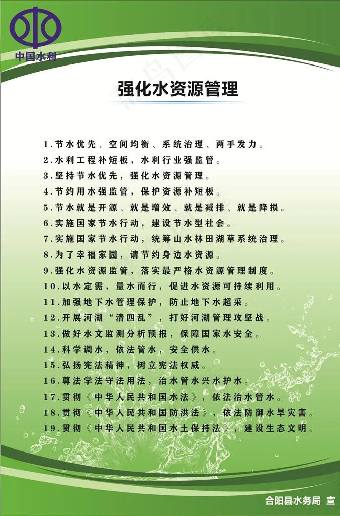 水务局宣传展板图片cdr矢量模版下载