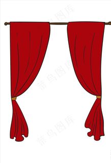 红窗帘图片