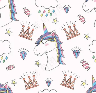 小清新卡通图案背景图片