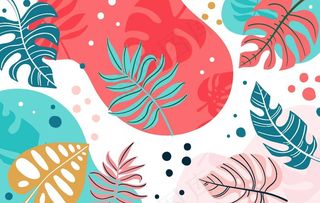 线条矢量手绘花草植物图片