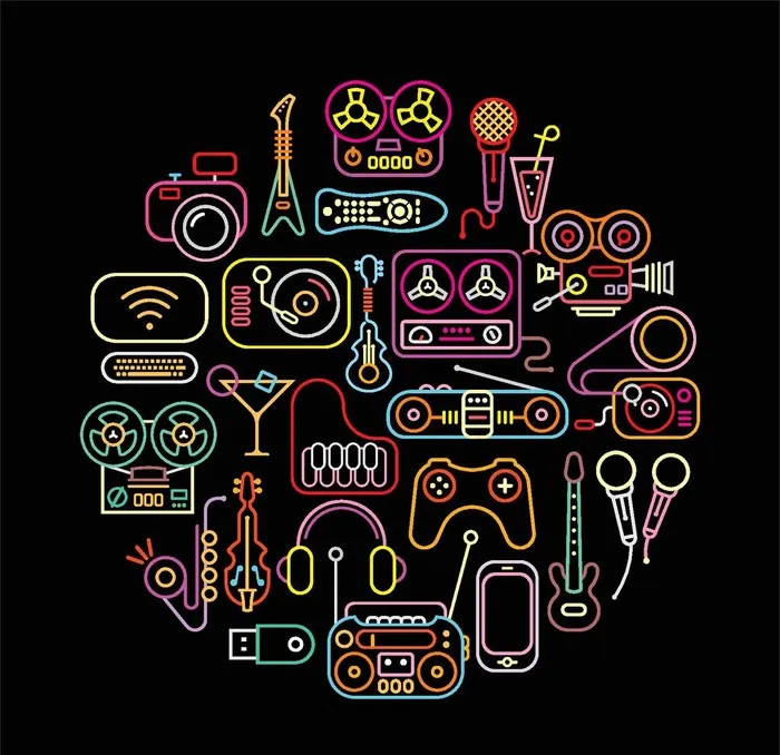 霓虹灯图片eps,ai矢量模版下载