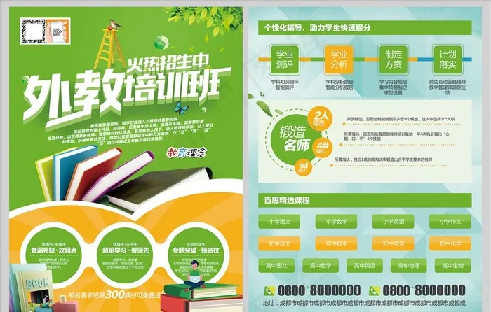 培训班辅导班宣传单海报图片(3402X4583(DPI:400))psd模版下载