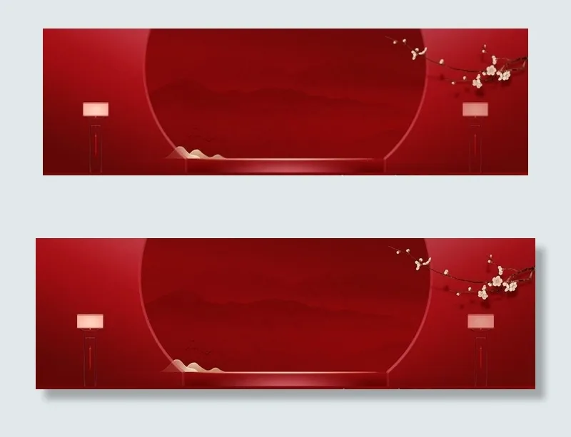 中式 喜庆 户外 背景 山禅图片(7087X2362(DPI:300))psd模版下载