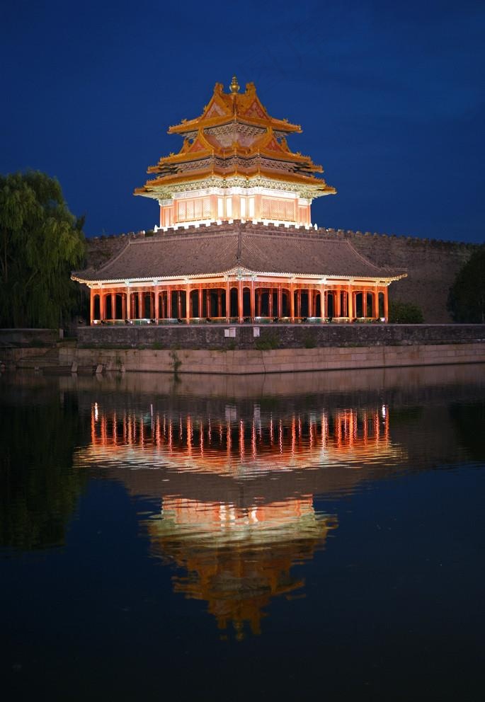 故宫角楼夜景图片