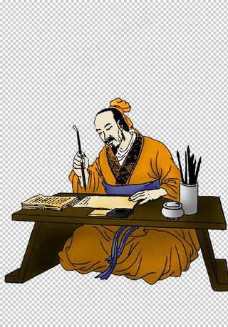 国学人物插画图片