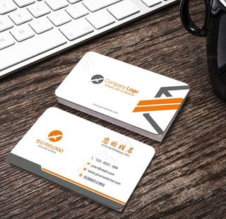 几何拼图商务名片图片