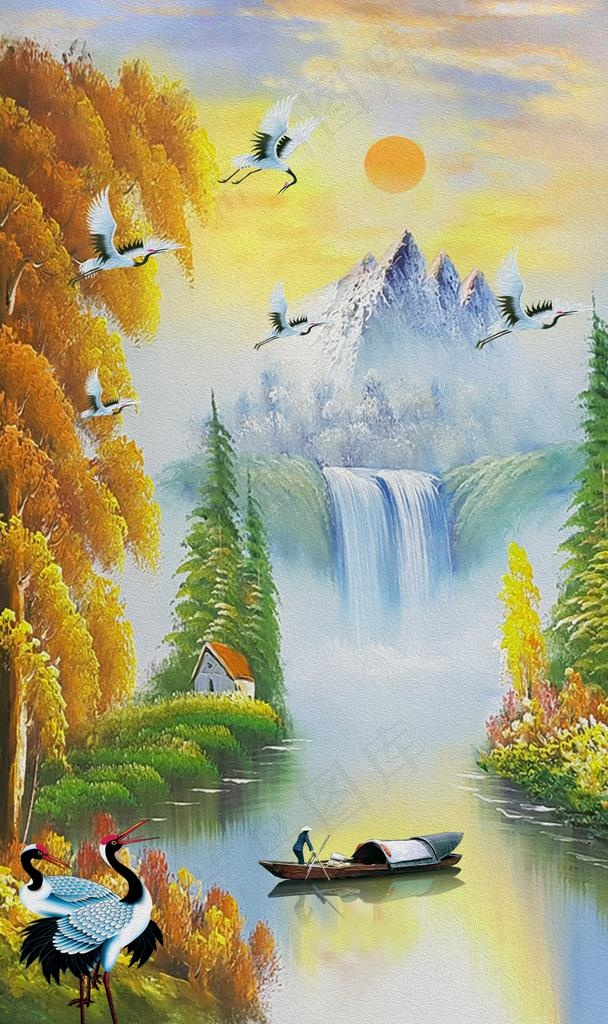 山水画图片(4249X6798(DPI:72))psd模版下载