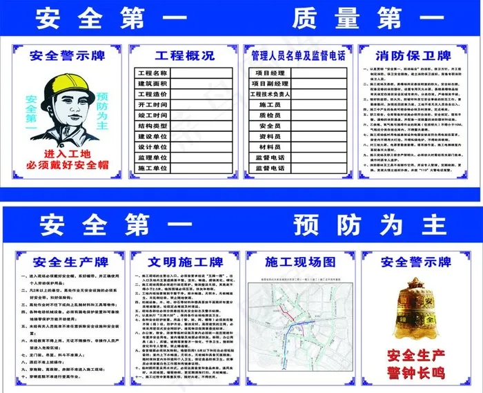 施工工地五牌一图图片cdr矢量模版下载
