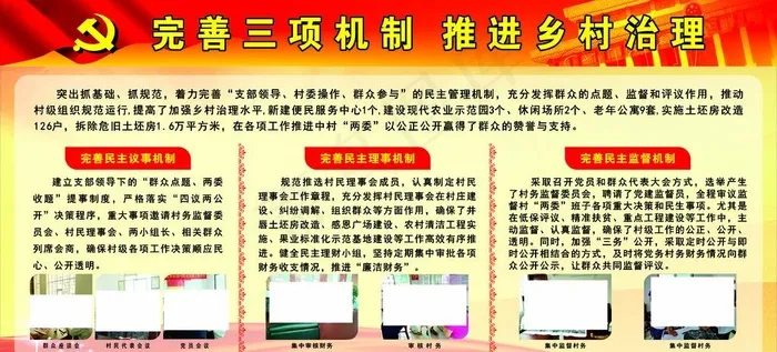 完善三项机制  推进乡村治理图片(297X210)cdr矢量模版下载