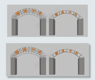 弧形门头效果图图片