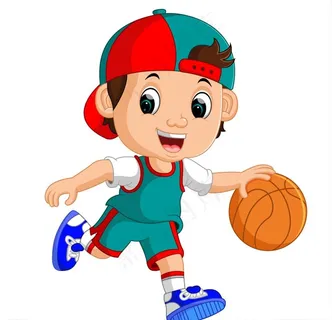 打篮球的小男孩矢量素材图片