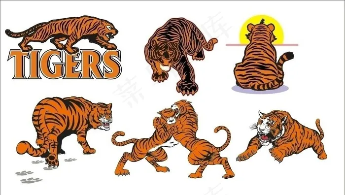 猛虎图片cdr矢量模版下载