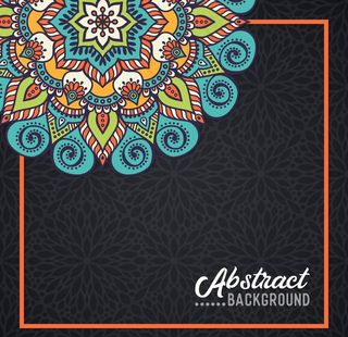 手绘水彩背景曼荼罗免费矢量图片