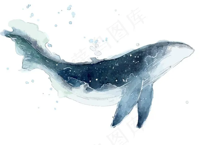 水墨鲸鱼海洋图片eps,ai矢量模版下载