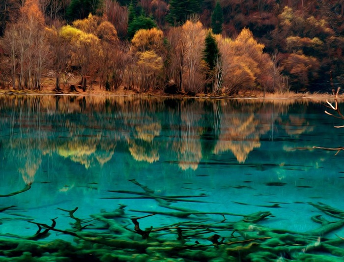 风景油画图片