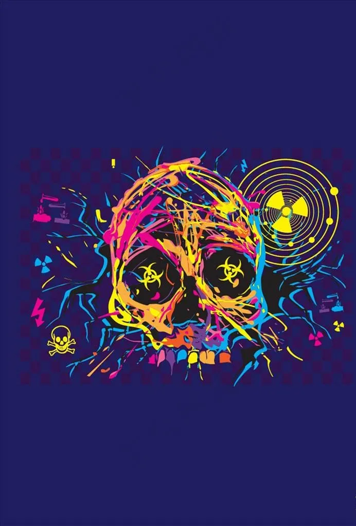 彩色骷髅头印花图片ai矢量模版下载