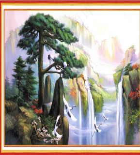 飞鹤 山水画图片