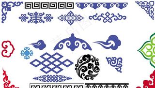 蒙古花纹 蒙古花边 蒙古边条图片
