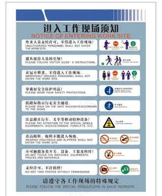 进入工作现场须知图片