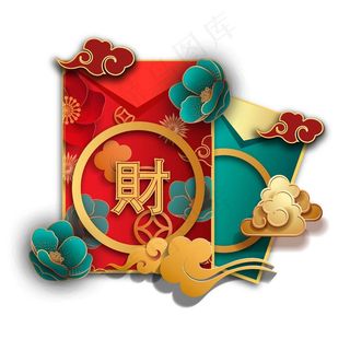 国潮红包元素图片