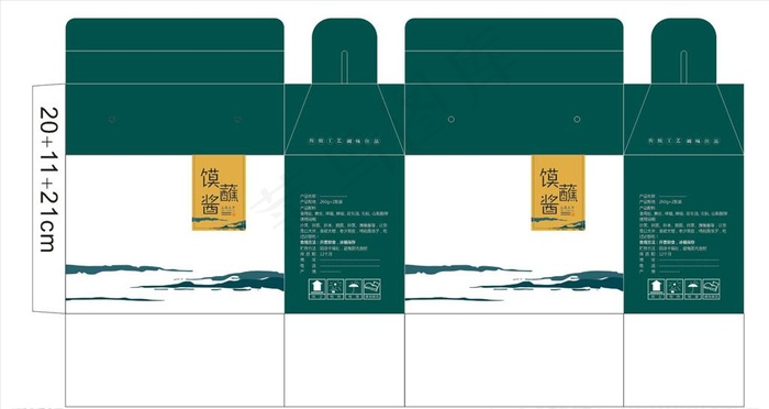 蘸酱纸箱平面图图片cdr矢量模版下载
