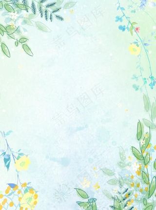 手绘绿植海报背景图片