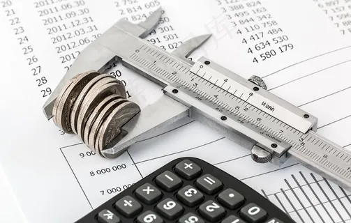 硬币计算器商业图表背景图片