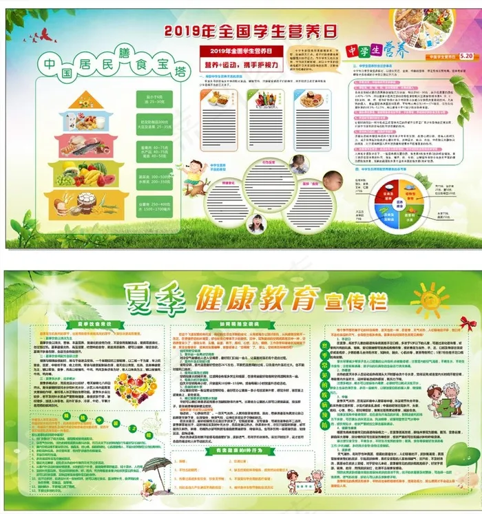 膳食宝塔 营养日图片(2350X1150)cdr矢量模版下载