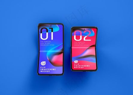 折叠手机样机图片