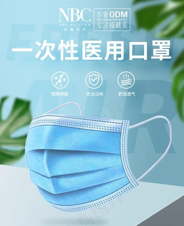 医用口罩手机端图片psd模版下载