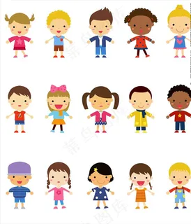 卡通 人物 男孩 女孩 矢量图片